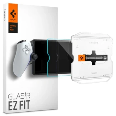 Obrázek Spigen Sklo. tR EZ Fit ochranná fólie kompatibilní s Sony PlayStation Portal Remote Player pro konzole PS5, odolná proti poškrábání, křišťálově čirá, tvrdostí 9H