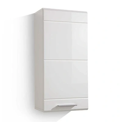 Obrázek trendteam koupelna Nástěnná skříň mezzo, 37 x 77 23 cm, v bílém lesku s velkým množstvím úložného prostoru