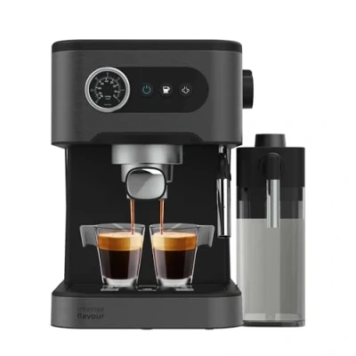 Obrázek Cecotec Kávovar na Espresso a cappuccino Power 20 Pro Latte, bar, parní tryska, displej s tlačítky, nádržka vodu 1,5 l, 550 ml nádrž mléko