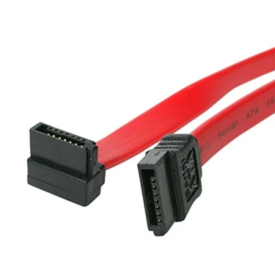 Obrázek StarTech.com 15 cm SATA 3 kabel zahnutý S ATA III připojovací do 6 Gb/s Serial 90 pravoúhlý červený