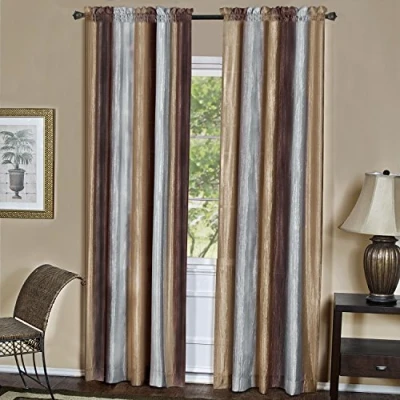 Obrázek Okenní závěs Achim Home Decor Ombré, zatemňující, délka 213 cm, šířka 127 čokoláda, lehké filtrování, měkké polyesterové závěsy do ložnice, obývacího pokoje a jídelny, čokoládově hnědá