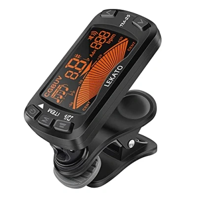 Obrázek Gitarren Tuner Metronom, LEKATO Stimmgerät All in One Design mit Metronom Tongeneratorfunktion für Gitarren, Bass, Violine, Ukulele, Klavier, Schlagzeug, chromatischer Stimmmodus (TM 25)
