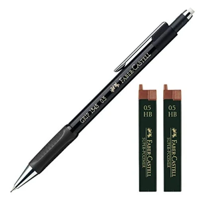 Obrázek Faber Castell 1345 99 mechanická tužka Grip, tloušťka tuhy: 0,5 mm (černá s 24 náhradními náplněmi)