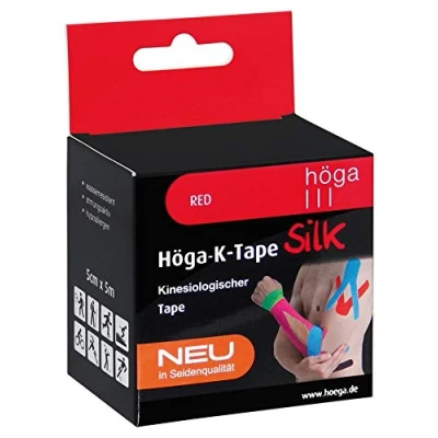 Obrázek Höga K Tape Silk red kineziologická páska v hedvábné kvalitě, 5 cm x m