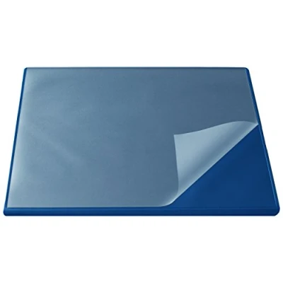 Obrázek Läufer 44625 Durella Flexoplan podložka na psací stůl s ochranou hran a průhlednou podložkou, 52 x 65 cm, protiskluzová psaní, modrá