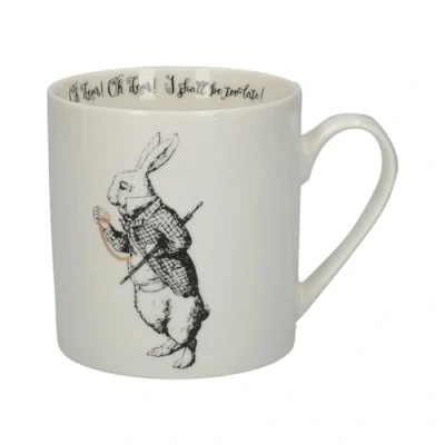 Obrázek V&amp;A Alice im Wunderland hrnek v dárkové krabičce, bílý králík, jemný porcelán, bílý, 350 ml