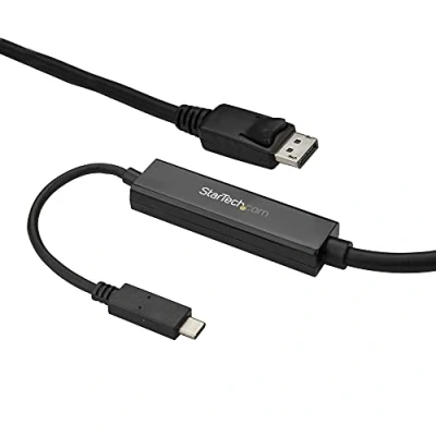 Obrázek StarTech.com 3m USB C auf DisplayPort 1.2 Kabel 4K 60Hz DP Adapterkabel/Videoadapter HBR2 Alt Mode Monitor Videokabel Thunderbolt 3 kompatibel Schwarz (CDP2DPMM3MB)
