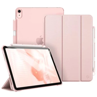 Obrázek Fintie pouzdro pro iPad Air 11 palců M2, 6 2024 pouzdro, 5 2022/ 4 2020 10. 9 s držákem na pero, ultratenké lehké ochranné Case transparentní zadní stranou,