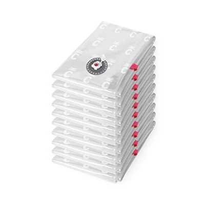 Obrázek Compactor RAN6109 platzsparende Vakuum Aufbewahrungsbeutel im 10er Set, Größe M, extra flach, Aspispace Serie, transparent, 55 x 90 cm