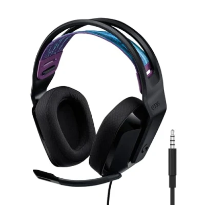 Obrázek Logitech G Herní sluchátka 335 s kabelem, Flip to Mute mikrofon, 3,5mm audio jack, polstrování uší z paměťové pěny, lehký, kompatibilní PC, PlayStation, Xbox, Nintendo Switch černá