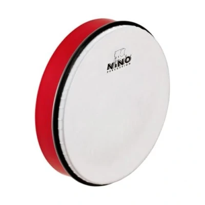 Obrázek Nino Percussion Hand Drum Instrument Velký ruční buben pro děti od 5 let průměr 10 palců (cca 25 cm) plast, červená (NINO5R)