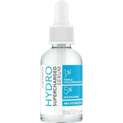 Obrázek Catrice Hydro Supercharged sérum, obličejové transparentní, hydratační, regenerační, vyhlazující, pro suchou pokožku, veganské, bez oleje, parfému, alkoholu, balení 1 ks (30 ml)