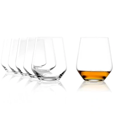 Obrázek Stölzle Lausitz Quatrophil sklenice na Whisky sada 6 kusů I 370 ml Tumbler v nadčasovém designu vhodné do myčky &amp; stabilní kelímek křišťálový pohárek z bezolovnatého