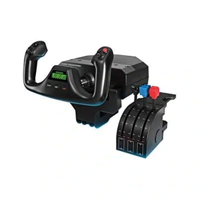 Obrázek Logitech G Systém Saitek pro Flight Yoke, řídicí roh a regulátor posuvu simulátory letu, Throttle Quadrant, 5 os, výškovka z ušlechtilé oceli, hřídel křidélky, USB přípojky,