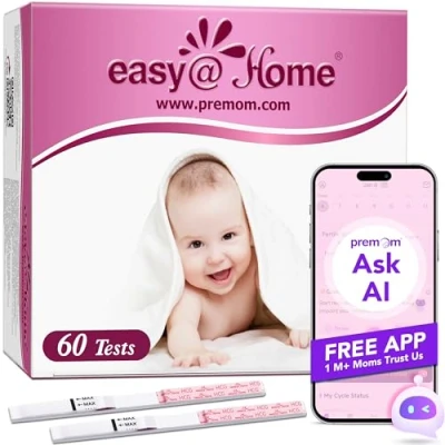 Obrázek Easy@Home 60 x těhotenský test časný 10 mIU/ml na citlivost těhotenského testu proužky s nejvyšší přesností spolehlivý ultra v těhotenství