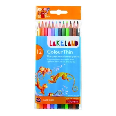 Obrázek Lakeland Barevné tužky Colourthin šestihranná stopka odolné, 12 kusů barevně tříděné
