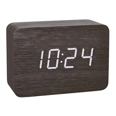 Obrázek TFA Dostmann Design rádiový budík ve vzhledu dřeva Clocco, 60. 2549, plast, D 100 x Š 41 V 70 mm