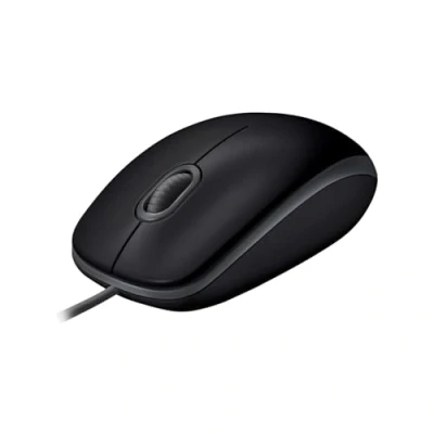 Obrázek Logitech B110 USB myš s kabelem, tichá tlačítka, pohodlný design v plné velikosti, ovládání pomocí obou rukou PC / Mac laptop šedá