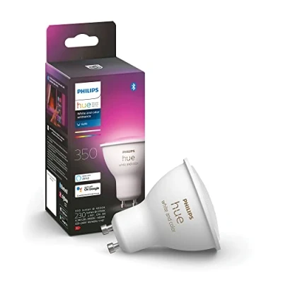 Obrázek Philips Hue White &amp; Color Ambiance GU10 LED Spot (350 lm), stmívatelná lampa pro světelný systém s 16 miliony barev, chytré ovládání světla pomocí hlasu a aplikace