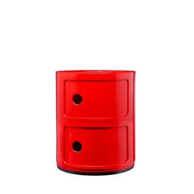 Obrázek Kartell Componibili, 2 prvky, červená, kulatá základna