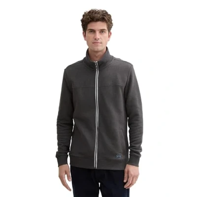 Obrázek TOM Tailor WITH Cutline Mikina na zip, Muži, Velikost: XXL, Dark grey melange
