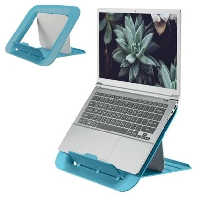 Obrázek Leitz Výškově nastavitelný stojan na notebook, kompaktní vyvýšení notebooku se 4 výškami pro notebooky 13&quot; 15&quot;, 80 % recyklovaný plast a 100% recyklovatelný, certifikováno IGR, série Ergo Cosy, modrá,