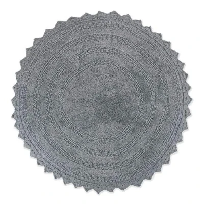 Obrázek DII Crochet Collection oboustranná koupelnová rohož, kulatá, průměr 69,8 cm, šedá