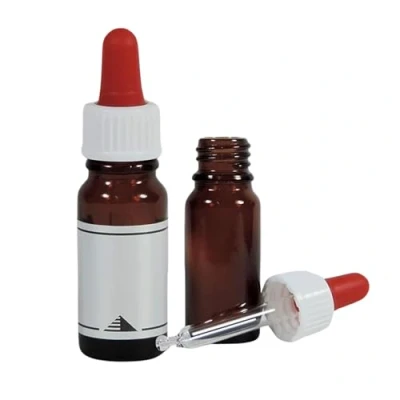 Obrázek 2 pipetové lahvičky 50 ml / lékárnické v hnědém skle, vč. popisovacích etiket