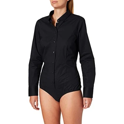 Obrázek Seidensticker Dámská halenka košilová kulová nežehlivá Slim Fit dlouhý rukáv Uni Stretch, černá