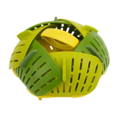 Obrázek Joseph Bloom Folding Steamer Basket für Gemüse, kompakte Lagerung Grün