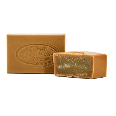 Obrázek Carenesse® Originální Aleppo LUXUS bobkový olej a olivový mýdlo 70 % vavřínový 30 na mytí vlasů sprchové veganský přírodní produkt 125 g.