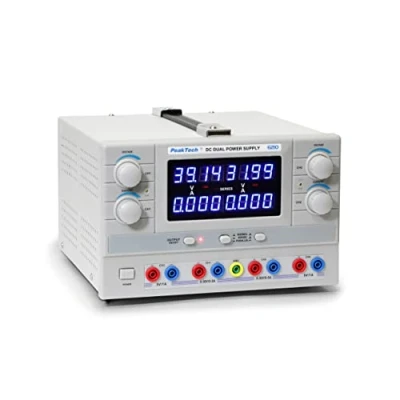 Obrázek PeakTech Digtial dvojitý laboratorní napájecí zdroj 0 30V / 5A DC, stabilizovaný, lineární regulovatelný, 1 kus, P 6210