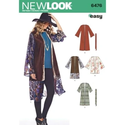 Obrázek Simplicity nl6476 New Look Schnittmuster Kimono Papier weiß 15 x 22 cm