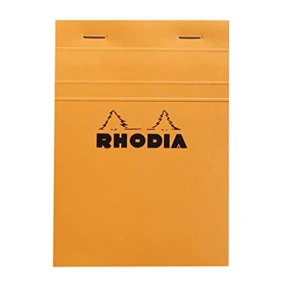 Obrázek Rhodia 13200C Poznámkový blok (DIN A6, 10,5 x 14,8 cm, sešitý, mikroperforovaný, čtverečkovaný, 80 listů) 1 kus oranžový