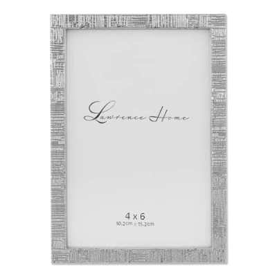 Obrázek Lawrence Frames 4x6 Silver Metal Picture Frame with Linen Pattern Bilderrahmen, Silber
