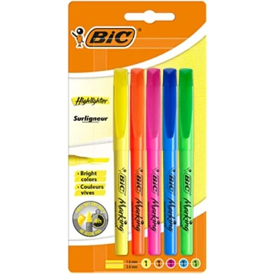 Obrázek BiC 893133 zvýrazňovač textu, světlé, 5 kusů