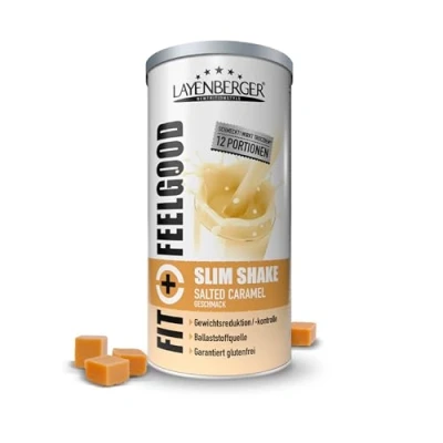 Obrázek Layenberger Fit+Feelgood Slim Shake Powder, náhrada jídla na 12 porcí po 213 kcal (1 x 396 g) Salted Caramel