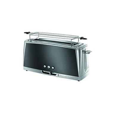Obrázek Russell Hobbs Toustovač [dlouhý otvor na 2 plátky / 1 široký krajíc chleba] Luna ušlechtilá ocel šedá (extra toasty, vč. nástavce pečivo, 6 stupňů opečení + funkce rozmrazování a