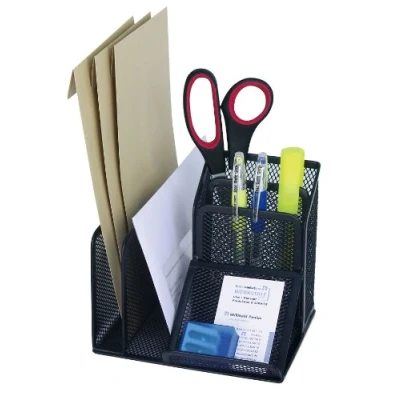 Obrázek Wedo 65501 pouzdro na tužky Butler Office (4 přihrádky a šikmá přihrádka, drátěný kov) černý