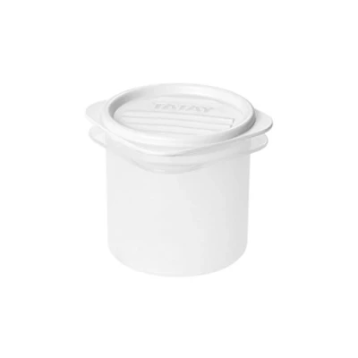 Obrázek Tatay Frischhaltedose , Vakuum, 0,3 l Kapazität, flexible Druckdeckel, BPA frei, Geeignet Mikrowelle und Geschirrspüler, Weiß. Maße: 8,7 x 8,5 cm