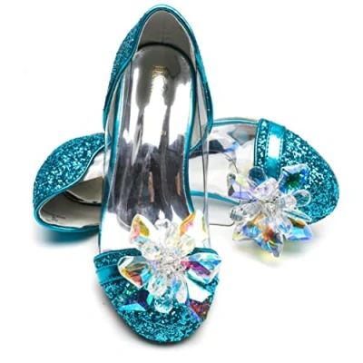 Obrázek Elsa &amp; ANNA Dívčí princeznovské boty s 3 cm vysokým podpatkem třpytivé pro dívky na šaty party, masopust, karneval SH141516, Blu14