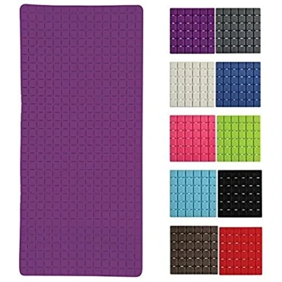 Obrázek MSV Prémiová sprchová rohož, koupelnová podložka do vany, antibakteriální protiskluzová s přísavkami fialová cca 36 x 76 cm voní po růžích lze prát při 60 C