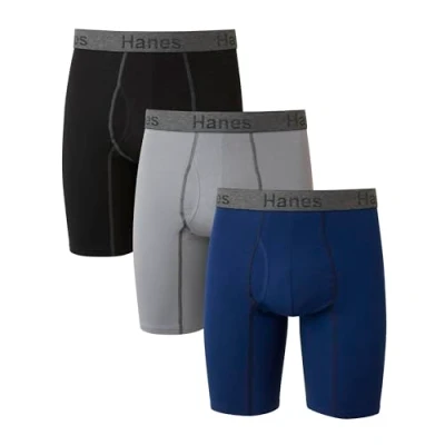 Obrázek Hanes Pánské retro šortky (balení 3 ks), Modrá, normální nohavice, kusy