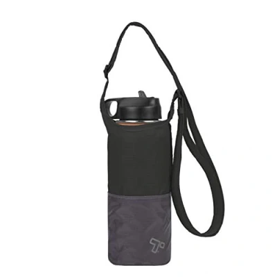 Obrázek Travelon Unisex Packbare Wasserflasche Tote Tragetasche, Schwarz/Grau