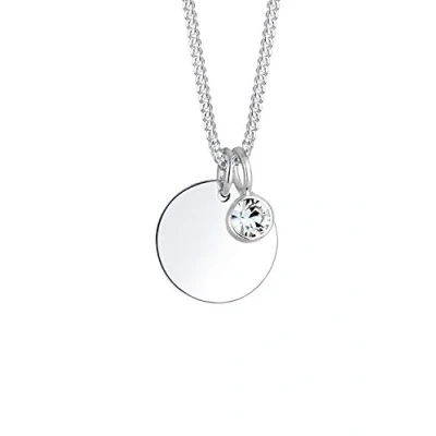 Obrázek Elli Dámský pravý šperk řetízek kámen narození duben s krystaly Swarovski ze sterlingového stříbra 925 délka 45 cm, Sterlingové stříbro, Krystal