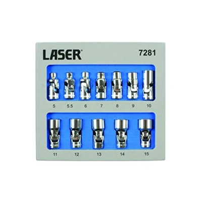 Obrázek Laser 7281 Universal Joint Socket Set 1/4&quot; D 12Pc