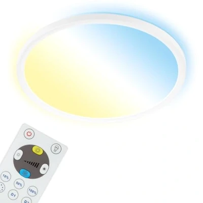 Obrázek BRILONER Světla LED panel, stropní svítidlo stmívatelné, lampa s podsvícením, vč. dálkového ovládání, 18 W, 2400 lumenů, bílá, 293 x 28 mm (DxV)
