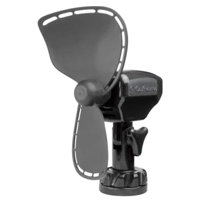 Obrázek SEEKR by Caframo Ultimate™ 12 Volt Ventilator mit 2 Geschwindigkeiten, Zusatzstecker, Schwarz, Hergestellt in Kanada.