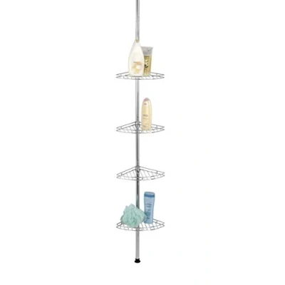 Obrázek Wenko 8145500 Teleskopická rohová polička do sprchy, kov, 20 נ56275 נ20 cm, stříbrná, lesklá