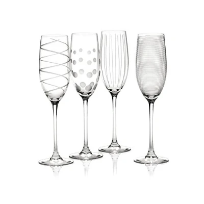 Obrázek Mikasa Cheers Set se 4 křišťálovými sklenicemi na šampaňské, 250 ml (8 fl oz), bílá